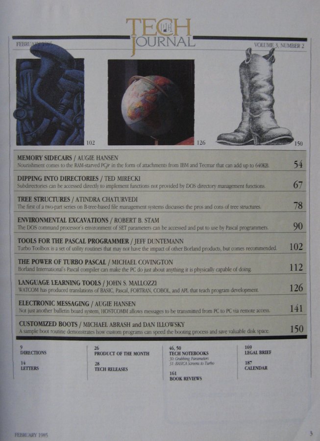 Index of PC Tech Journal February 1985